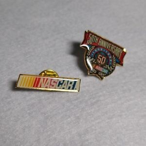 Vintage NASCAR pins 50th Anniversary and Bar pin Countrycore